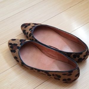 Madewell leather animal print ballet flats